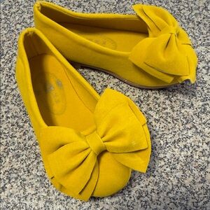 Yellow Baby Toddler Bow Flats Size 23 (equivalent to a size 5)